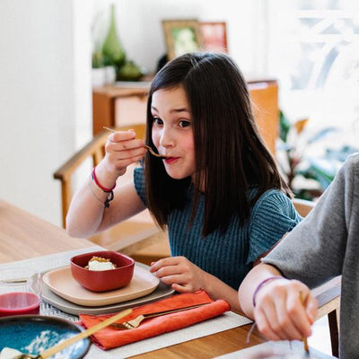 Bamboo Medium Plate - 4 Piece Set - Stone
