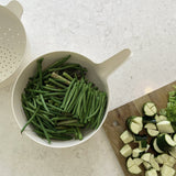 Bamboo Small Mixing Bowl and Colander Set - Off White